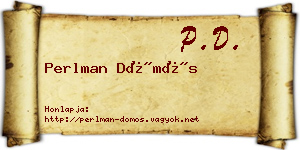 Perlman Dömös névjegykártya